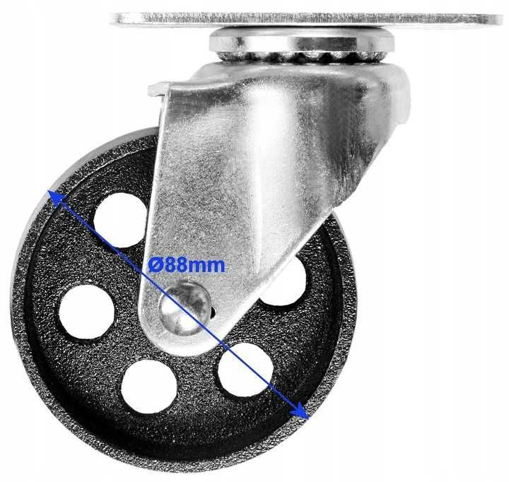 Колесо с поворотным кронштейном с площадкой для крана 2т 88мм