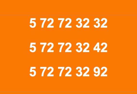 3 x starter Orange na kartę (zestaw) numery łatwe do zapamiętania