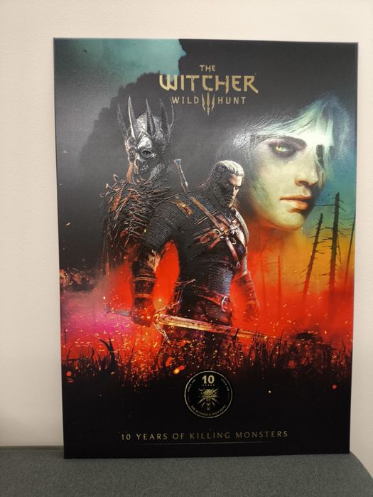 Displate metalowy plakat The Witcher Wiedźmin textra 3D  68/48cm