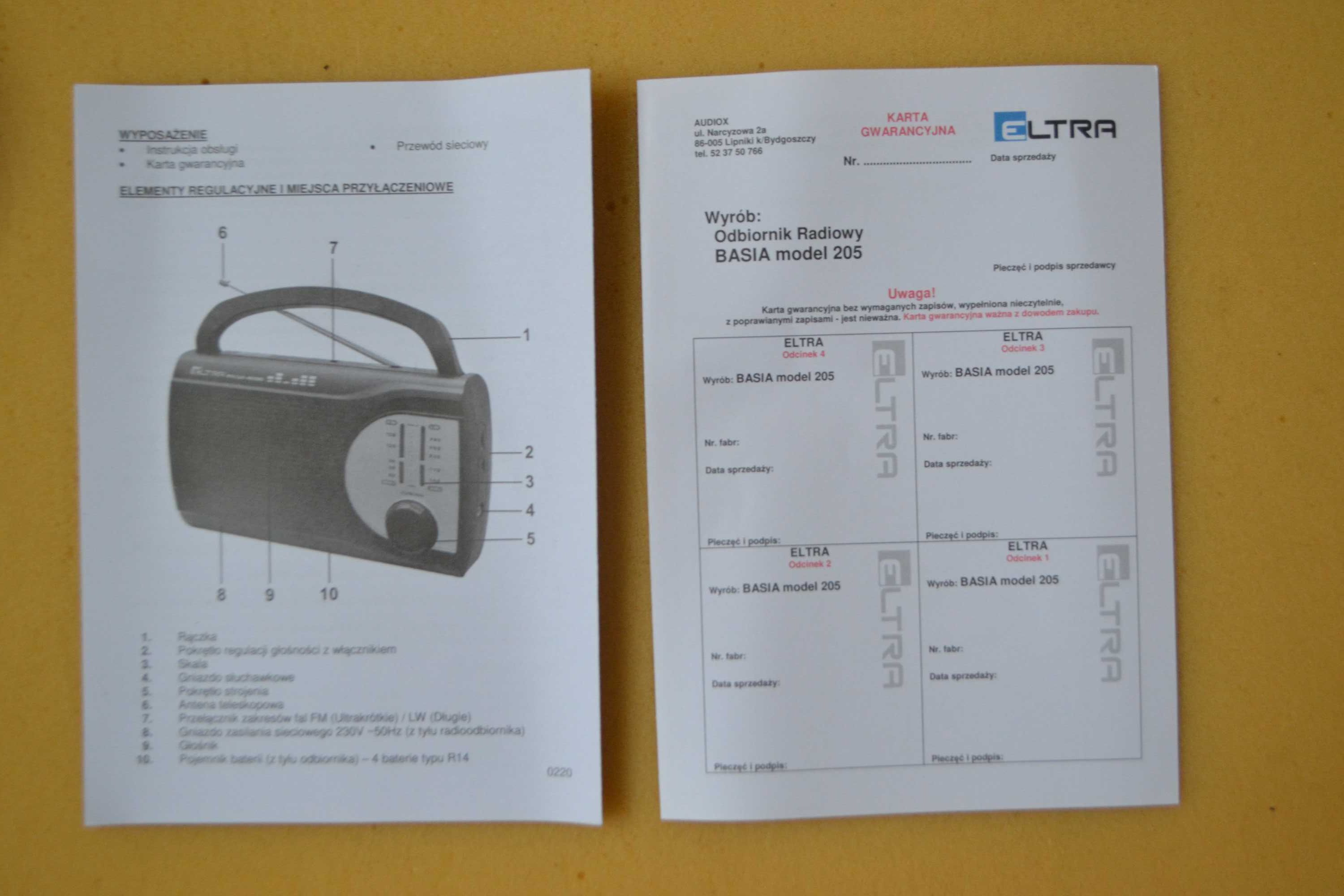 Радиоприемник на батарейках ELTRA – BASIA model 205. FM, LM.