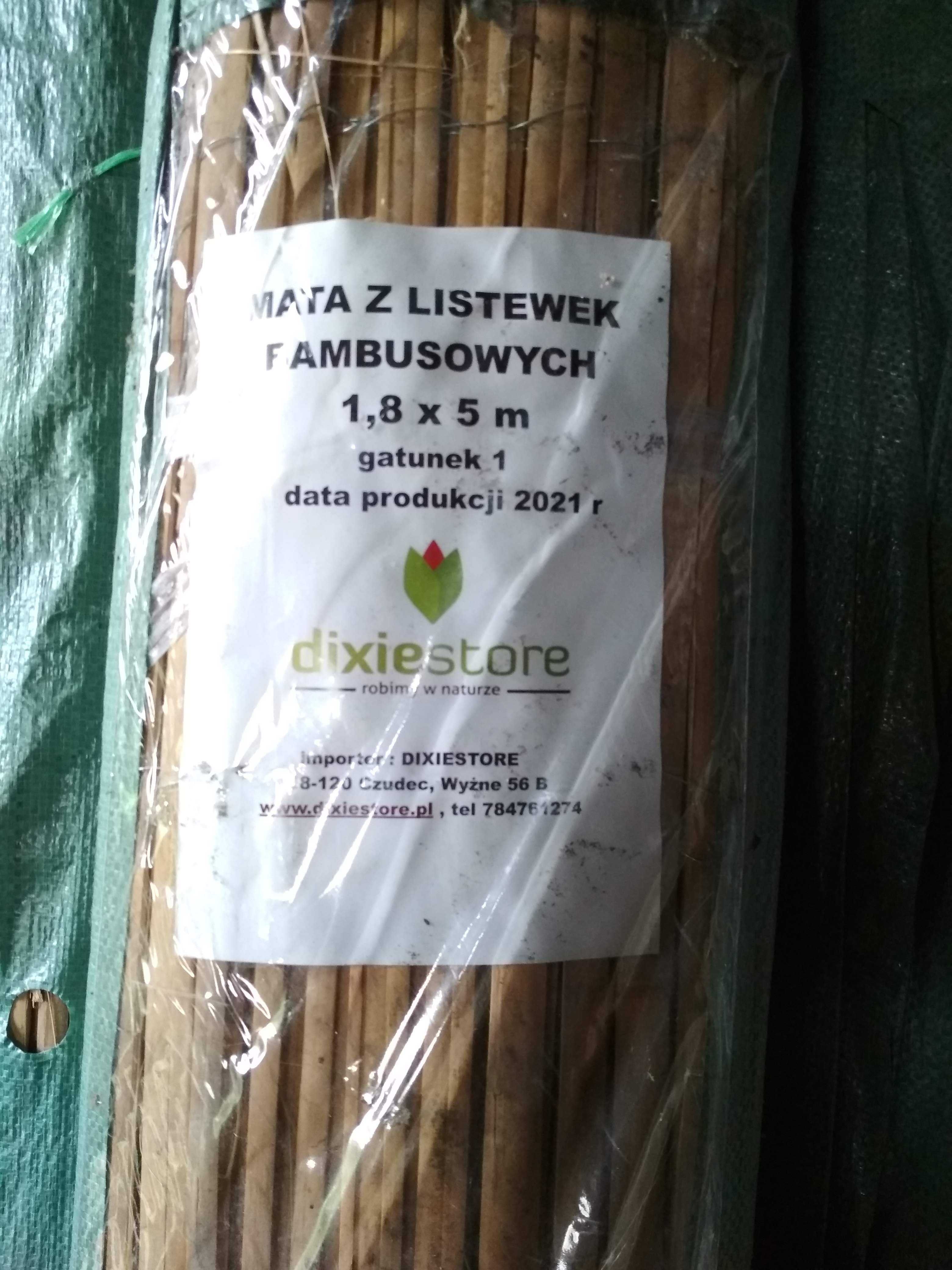 Mata osłona z listewek bambusowych 1,8 x 5 m mata bambusowa - 3 sztuki