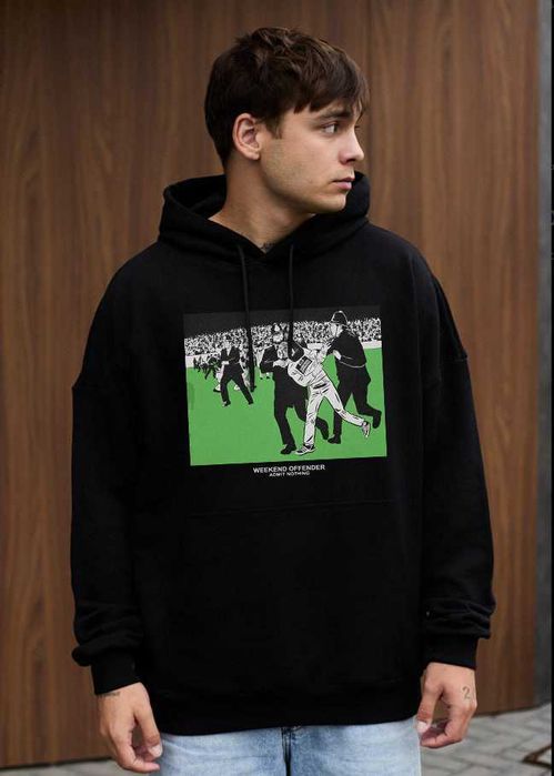 Черное Худи Weekend Offender • Leo Gregory  • Чорне Худі WK • ХС-ХЛ