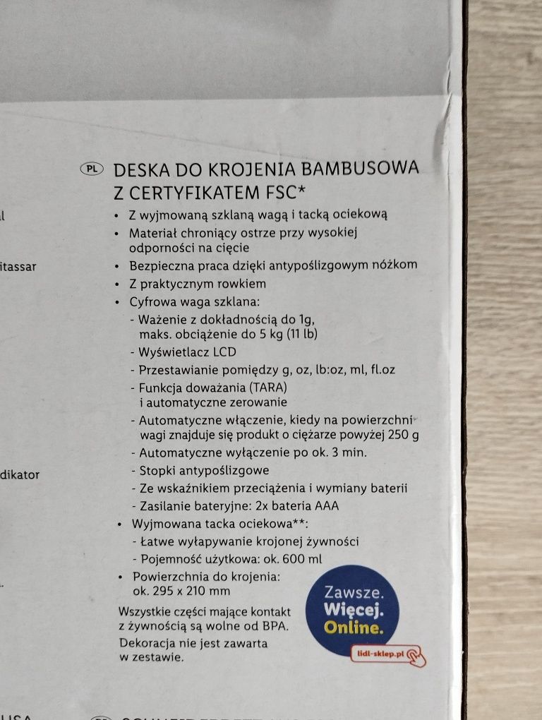 Deska kuchenna z wagą