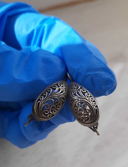 Серебряные серьги СССР