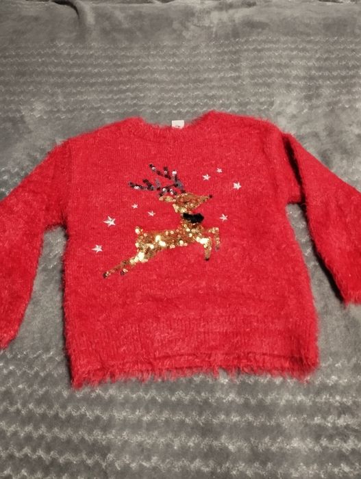 Sweterek czerwony dla dziewczynki 104