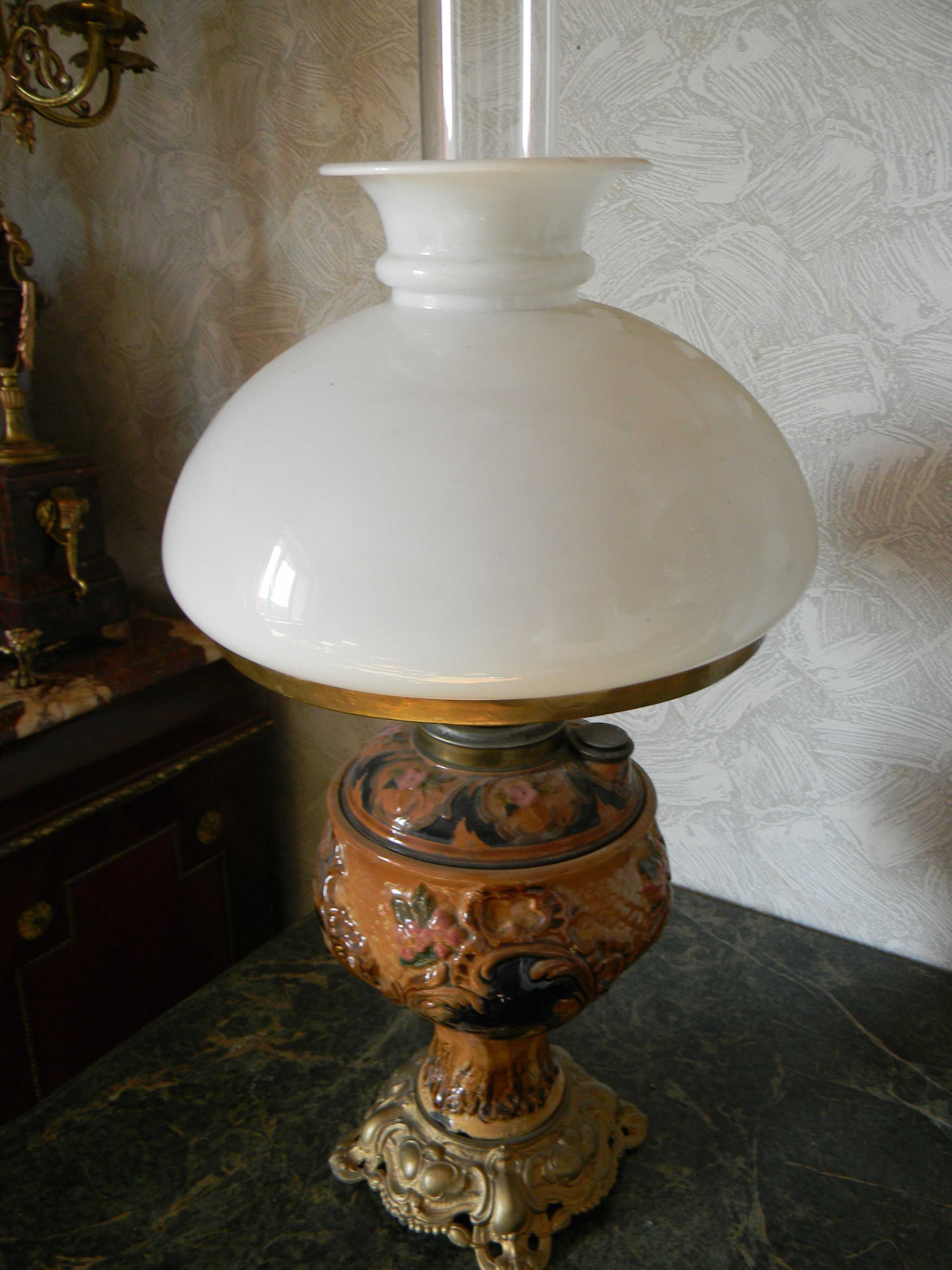 Lampa naftowa stojąca antyk