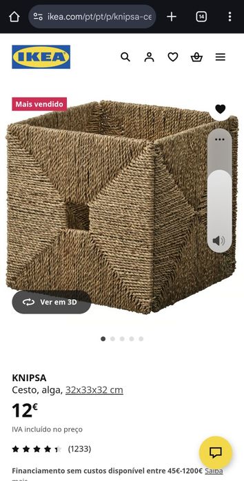 Ca8xa de arrumação Ikea