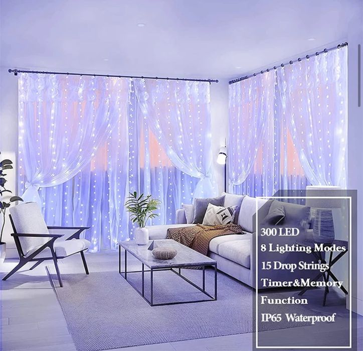 Гірляда штора (роса) 4*3 m