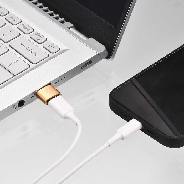 Przejściówka adapter OTG USB-C do USB-A srebrny 2 sztuki