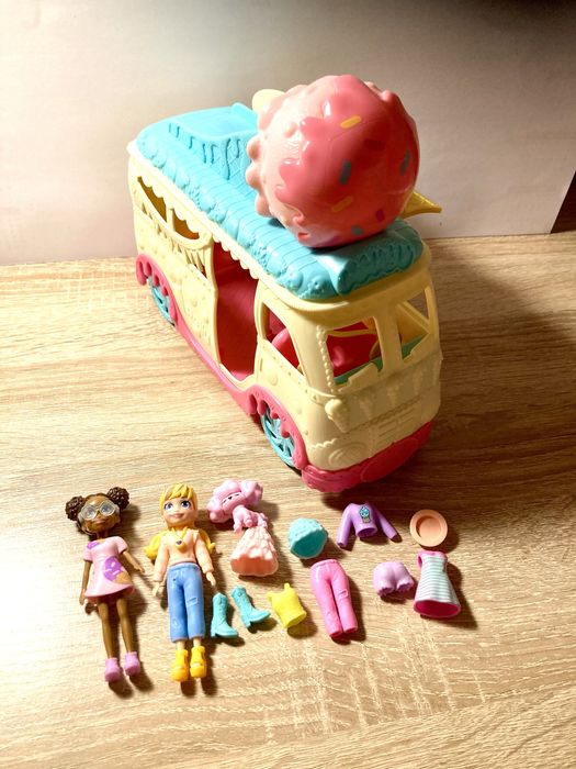 Polly pocket mobilna lodziarnia zabawka dla dziewczynki