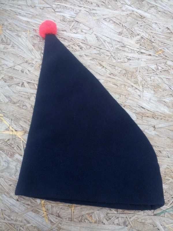 Nowa czarna ciepła zimowa czapka Mikołaja z pomponem diabelska unisex