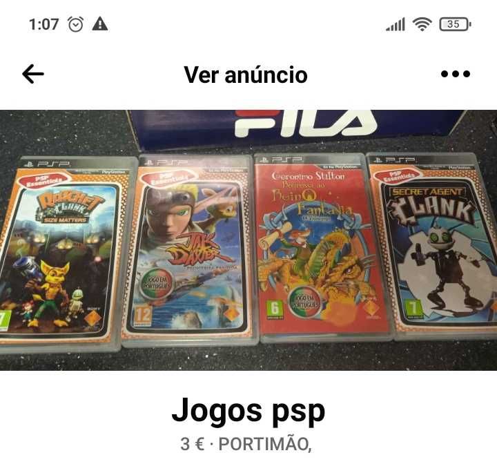 Jogos PSP, usados