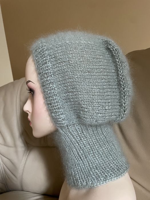 Kominiarka balaclava czapka komin handmade moher jedwab 56 rozmiar