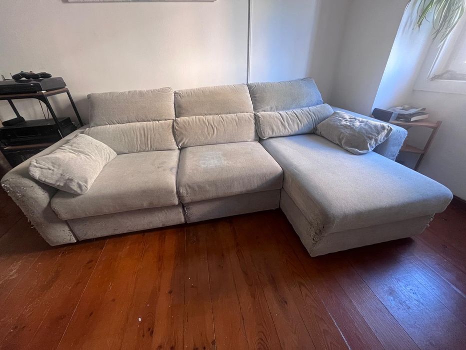 Sofá 3 lugares ESKILSTUNA c/chaise longue, usado