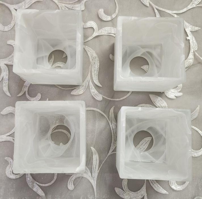 Klosz szklany kwadrat 4szt