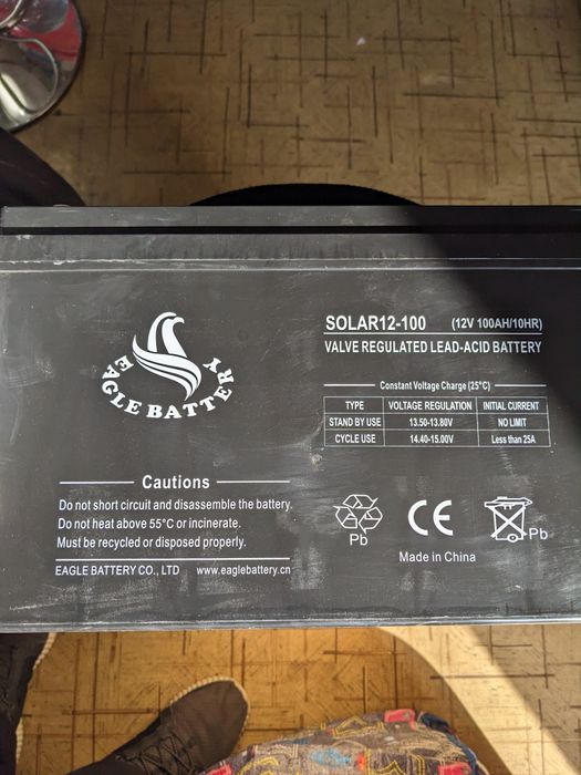 Акумулятор  GEL 12V 100Ah   29 кг (Solar12-100) Eagle