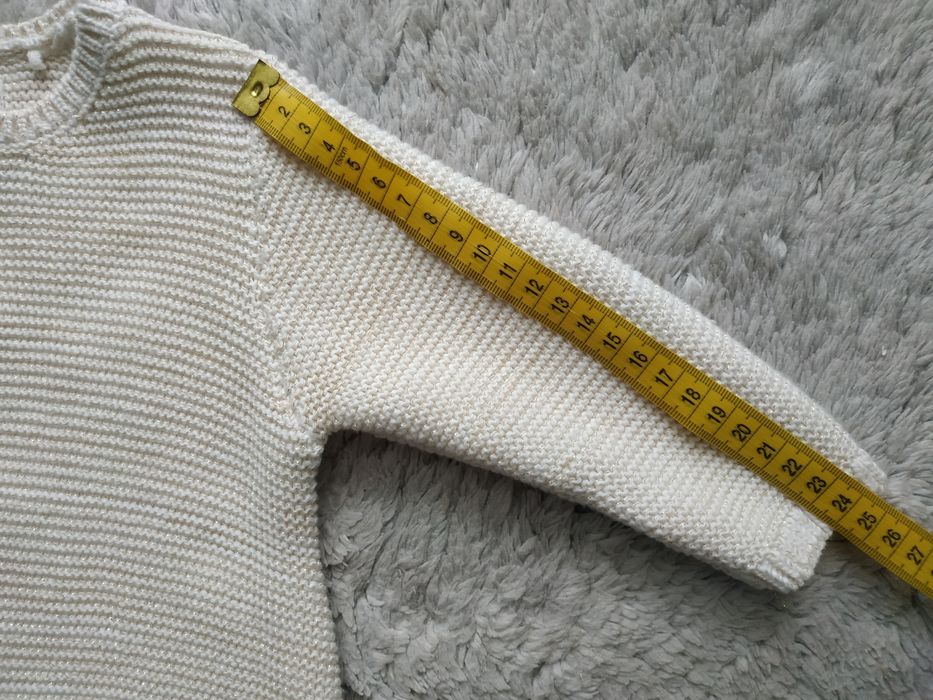 Sweter/kardigan/ecru/złota nitka/łabędź/serduszka/Cool Club/Smyk/r. 68
