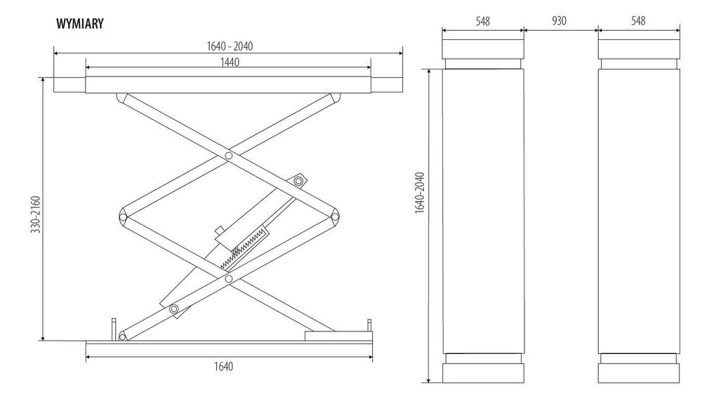 Podnośnik nożycowy podposadzkowy MELL 3.5T, 2030 mm SRX350 PRO