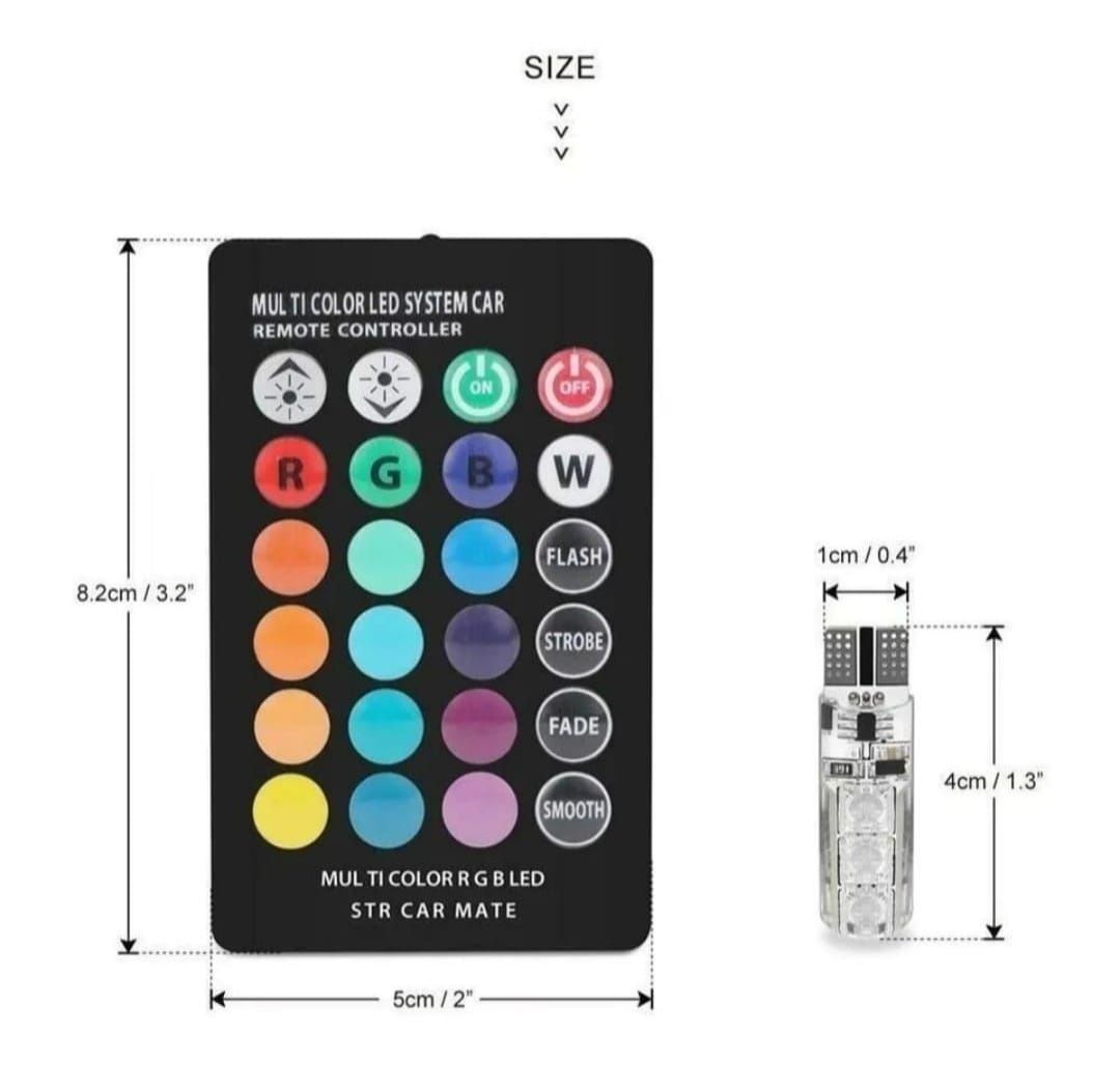 Lâmpasas multicolor led T10