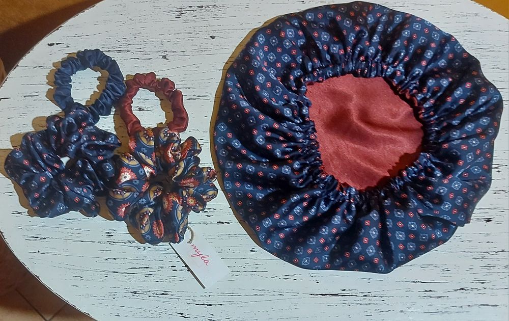 Jedwabny czepek rozmiar M,  scrunchies S I L