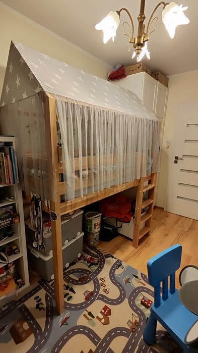 Łózko domek z antresolą