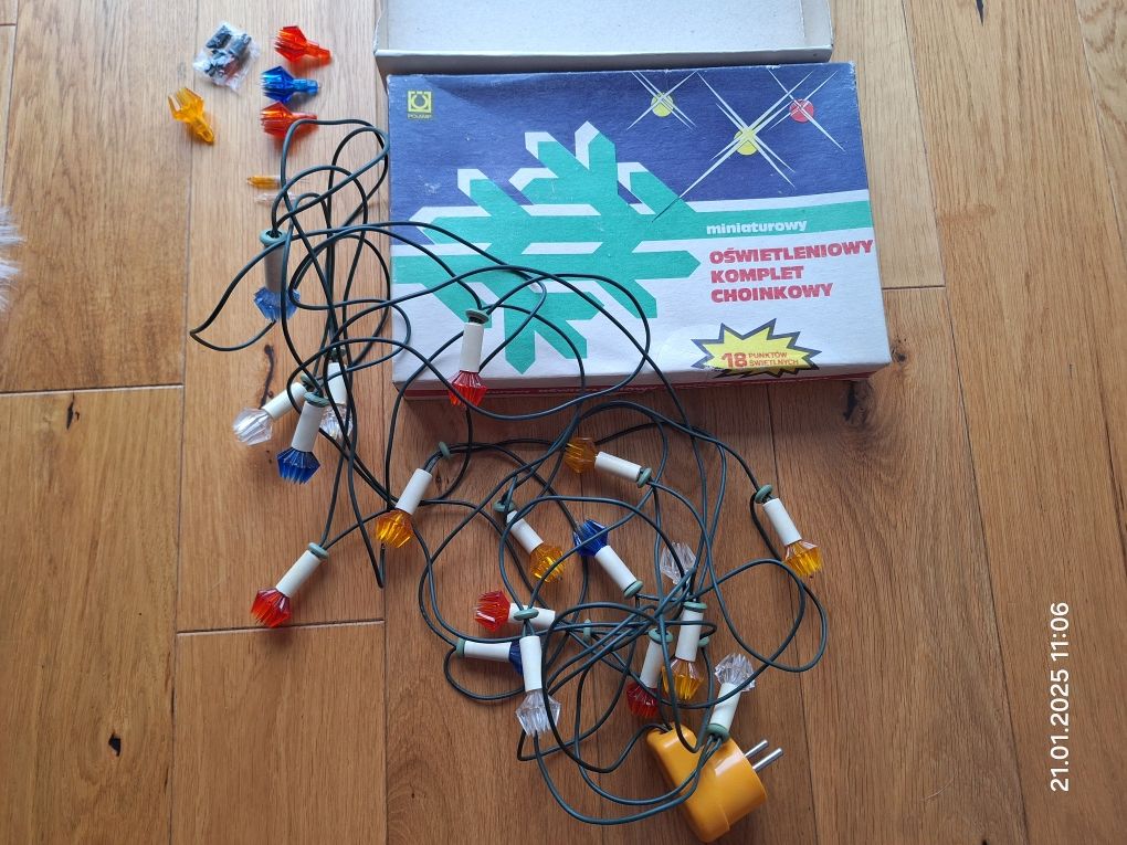Miniaturowy oświetleniowy komplet choinkowy PRL