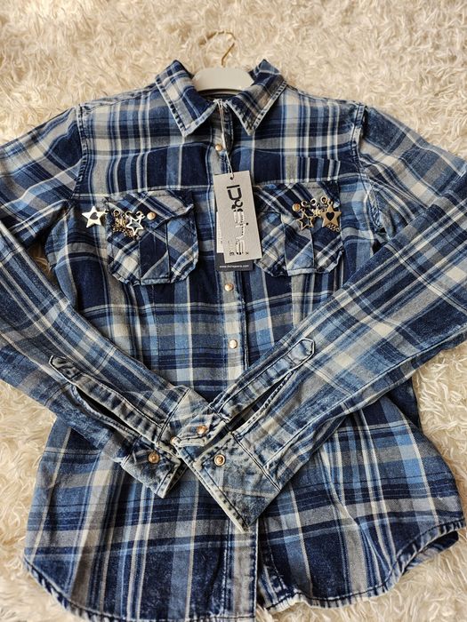 Koszula, jeans krata rozm s