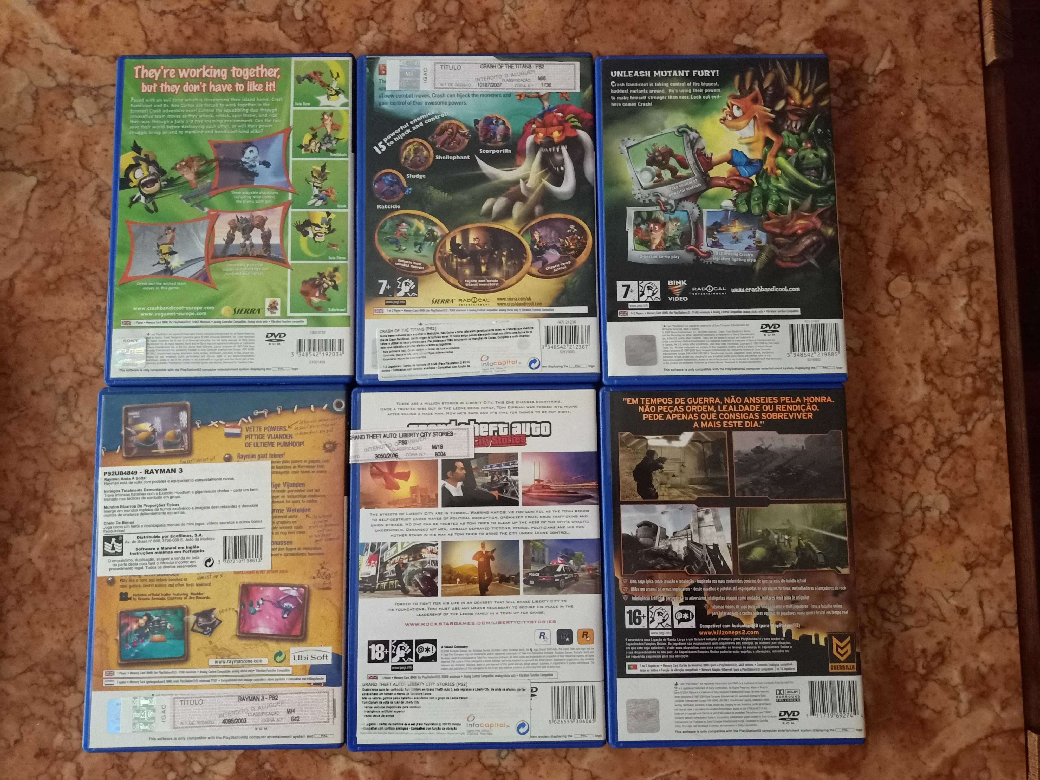 Vários Jogos Playstation 2 (PS2)-Tomb Raider, Killzone, Rayman, GTA