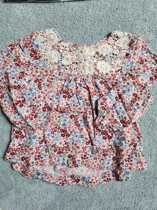 Zestaw ubranek HM na jesień sukienka bluzka sztruksy spodniczka r.110