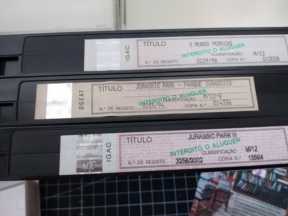 Colecção VHS Jurasdic Park 1, 2 e 3 originais