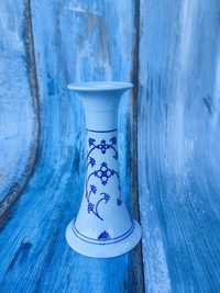 Świecznik - wzór słomkowy -Indisch Blau- Vintage- Design