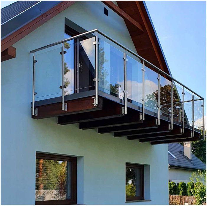 BALUSTRADA Szklana Barierka ze Stali Nierdzewnej