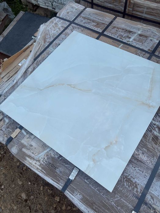 Płytki gresowe 60x60 ceramiczne podłoga, ściana poler BIEL Z MARMUREM