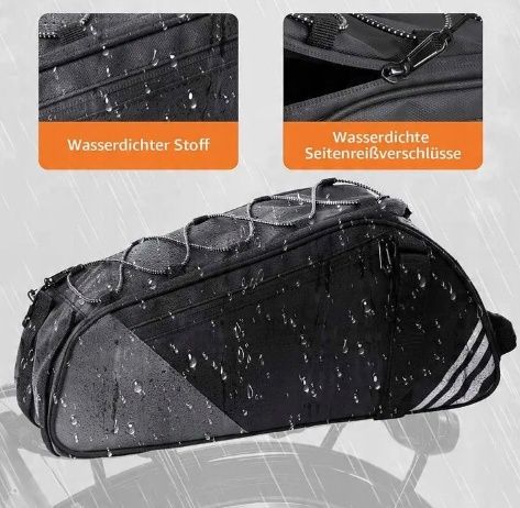 Bro Wodoodporna Sakwa 3 W 1 Dla Rowerów Z Paskami Odblaskowymi