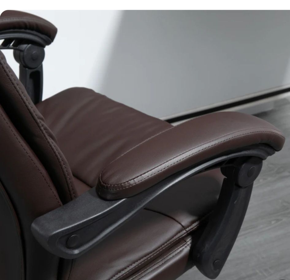 Vinsetto Ergonomiczne Krzesło Biurowe z Podnóżkiem Brązowe
