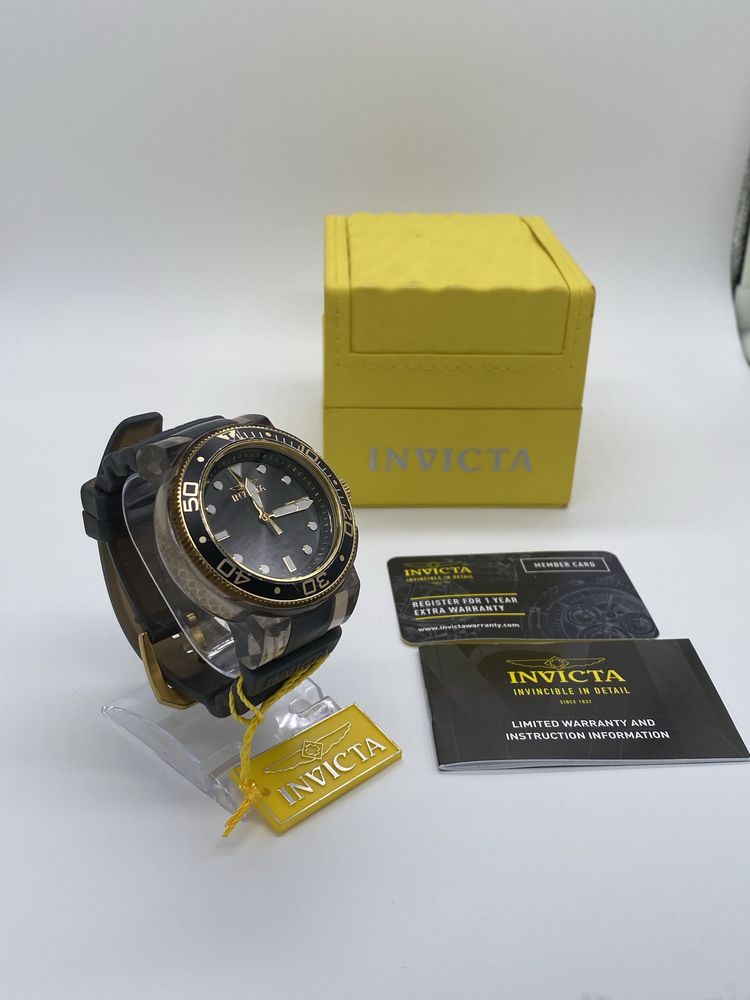 Zegarek Invicta Pro Diver męski Duży sportowy Czarny złoty Premium 100