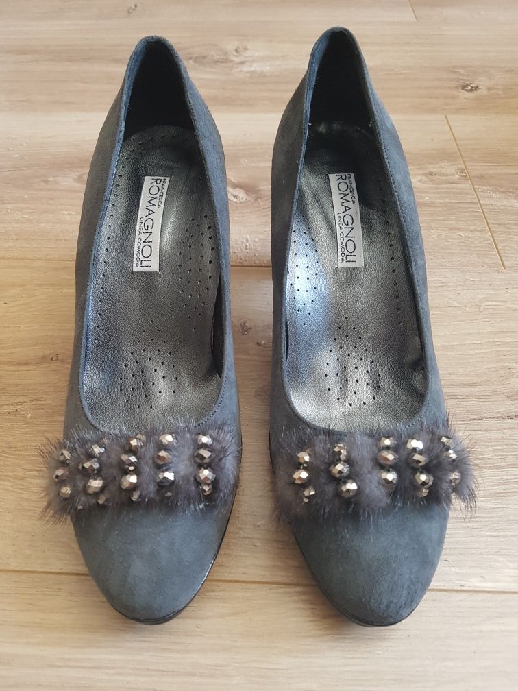 Buty na obcasie Romagnoli r.38- Skóra