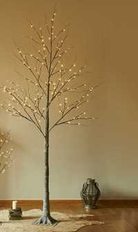Drzewko świecące LED 180cm oprószone śniegiem ciepłe zimne efekt flash