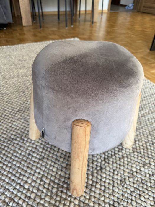 Zestaw 2 Stołków tapicerowanych szarych