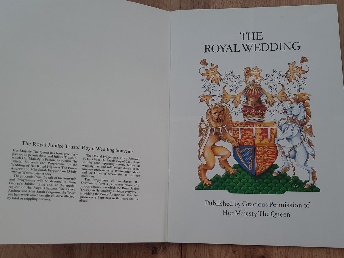 The Royal Wedding Official Souvenir-wydane w 1986