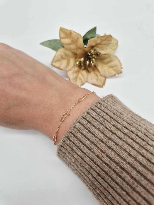 Elegancka Złota Bransoletka Ogniwka Próba 585 Waga 1,60g