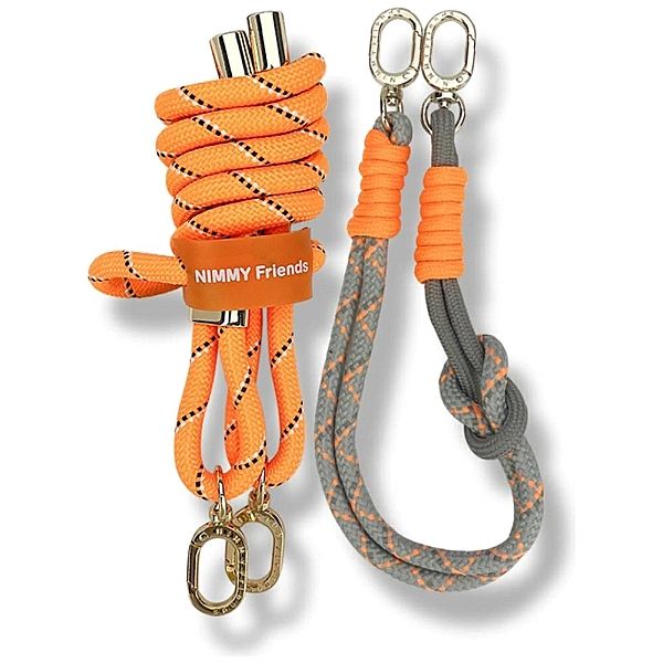 Zestaw Nimmy Cool&Cute 2.0 crossbody + handstrap - pomarańczowo-szary