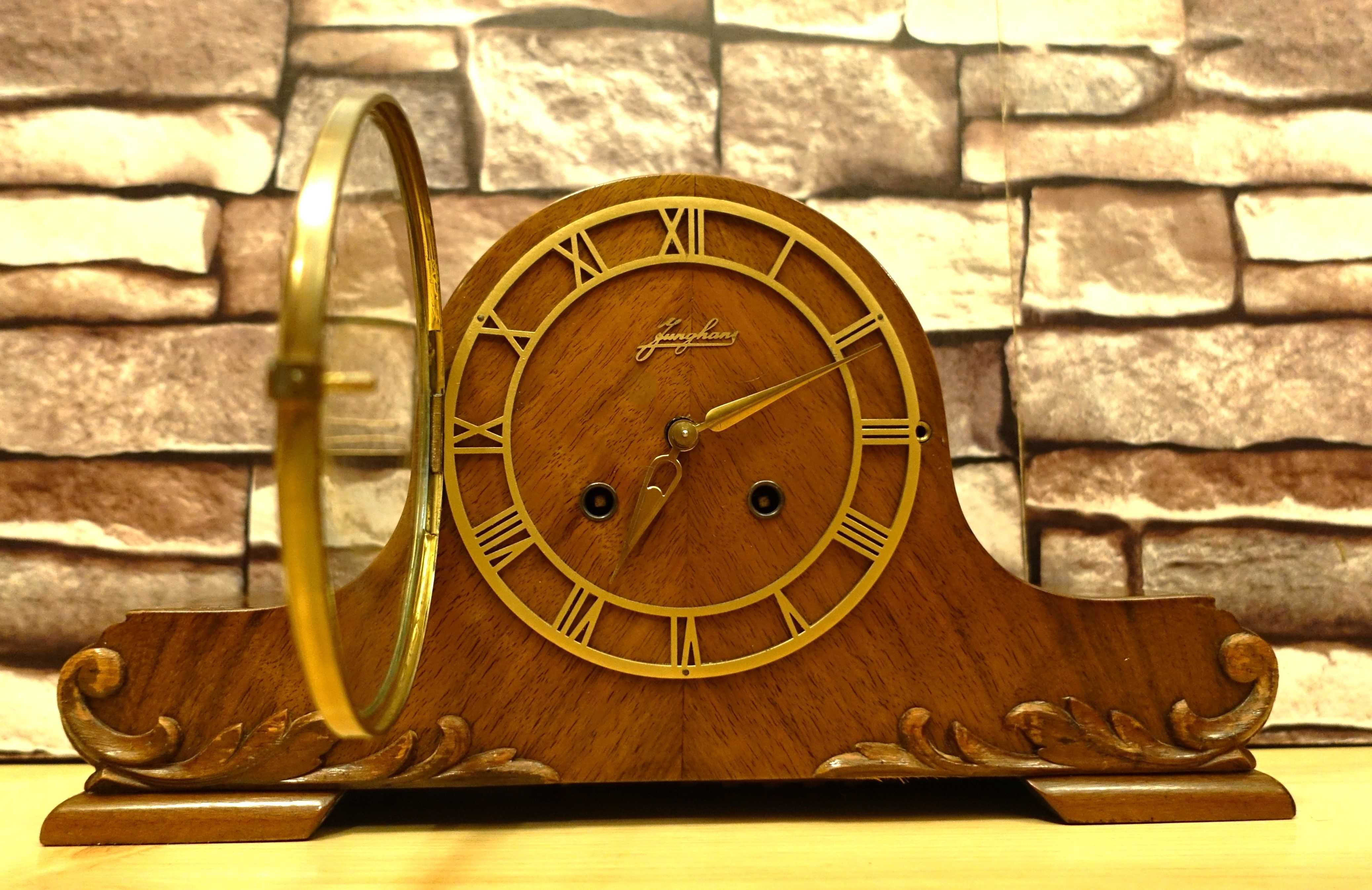 Junghans prawdziwa miniaturka ,zegar kominkowy trzystrunowy