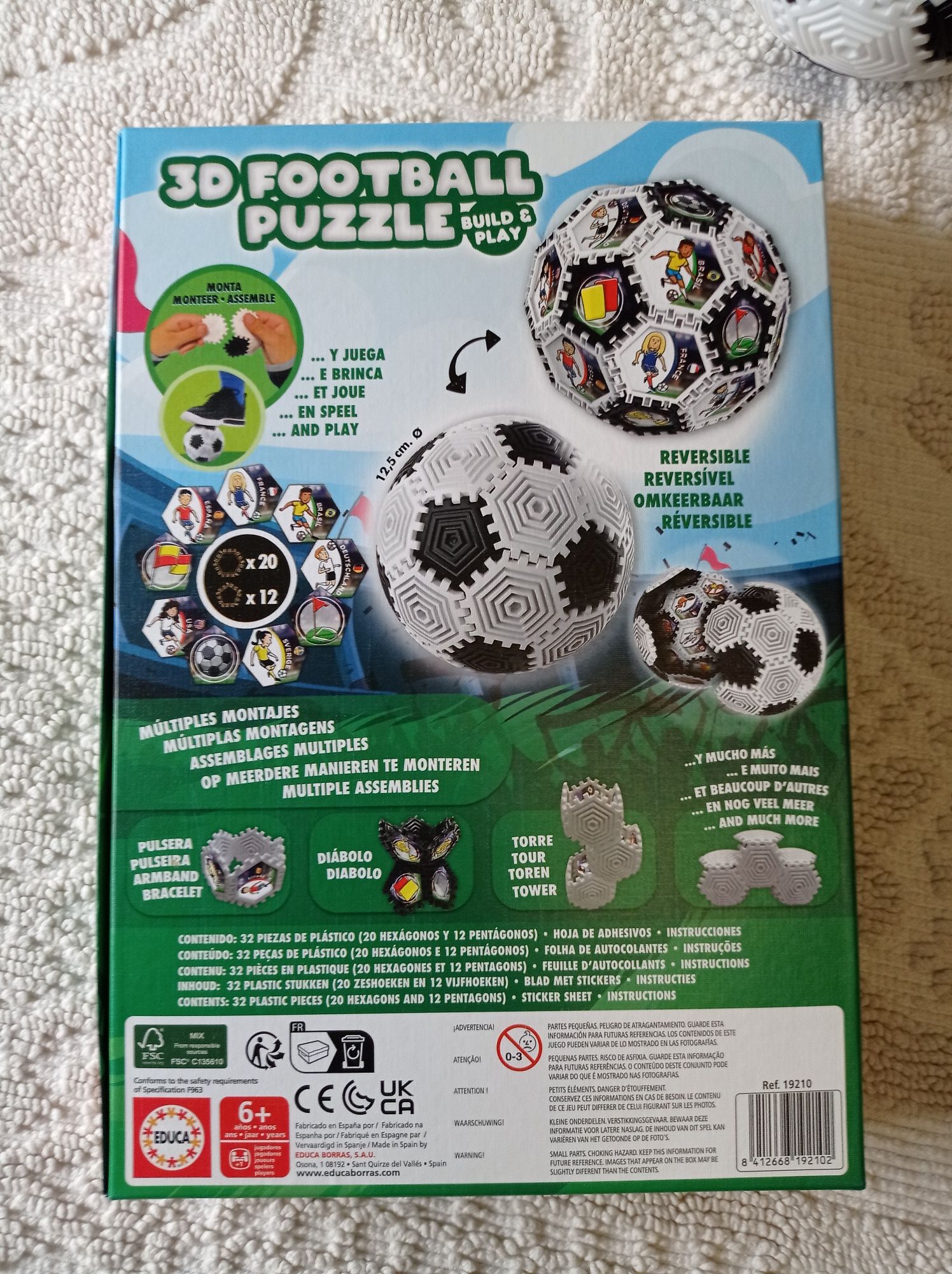 Puzzle 3D bola futebol da Educa