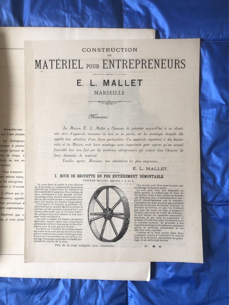 Catálogo da firma E.L. Mallet