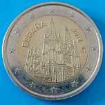 2 Euros de 2012, de Espanha, Rei Juan Carlos I Catedral Burgos