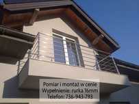 Montaż w cenie. Balustrady balkonowe nierdzewne INOX chromonikiel