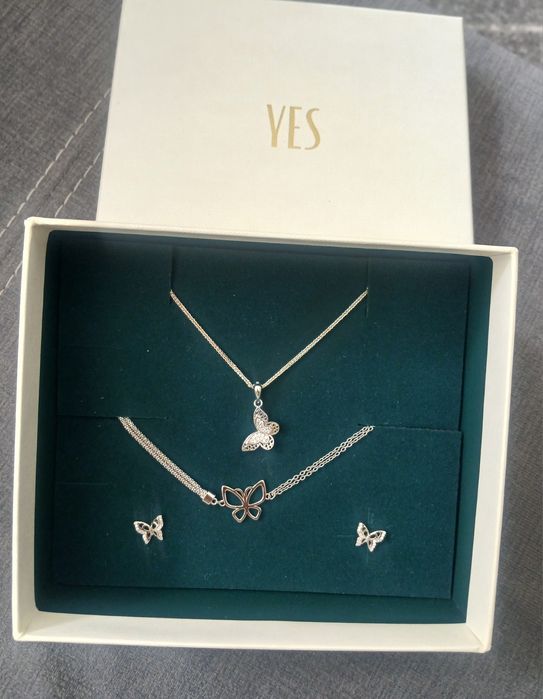 Komplet srebrny dla dziewczynki bizuteria