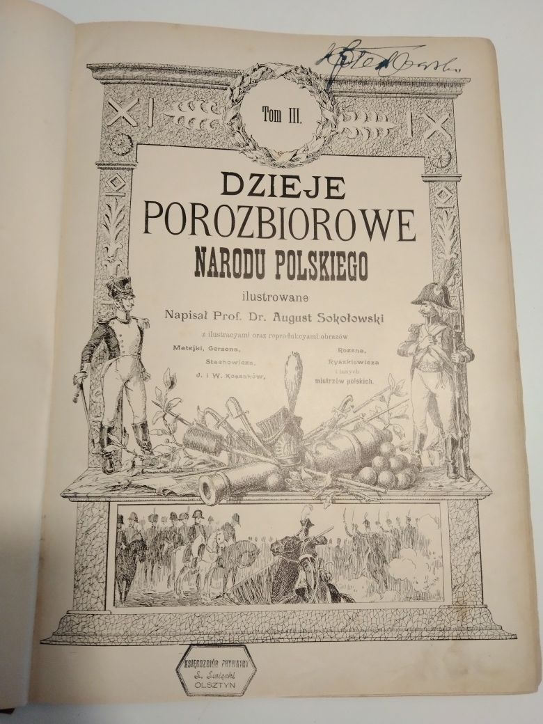 Stare książki, Dzieje Porozbiorowe Narodu Polskiego Ilustrowane,tom 3,