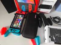Nintendo Switch OLED +256gb +cfw +chip +Atmosphere +duży zestaw